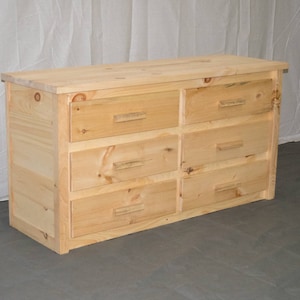 Unfinished Farmhouse 6 Drawer Dresser - Dovetail Drawers/Solid Wood/Handcrafted in the Midwest/Free Shipping