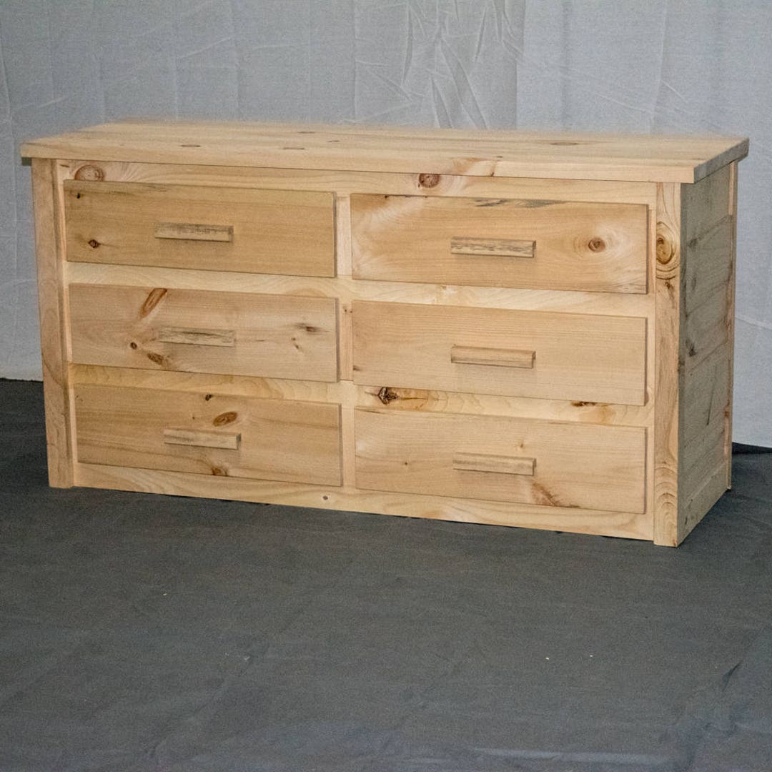 Unfinished Farmhouse 6 Drawer Dresser / Wood Reclaimed Dresser / Modern
