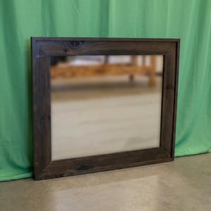 Rustic Solid Wood Mirror ~ 31x37 | Amish Handcrafted in USA | Modern | Midwest Farmhouse Furniture