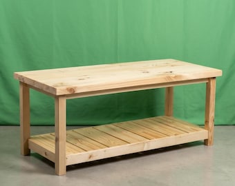 Solid Wood Handmade Coffee Table ~ Unfinished | Amish Handcrafted in USA | DIY | Midwest Farmhouse