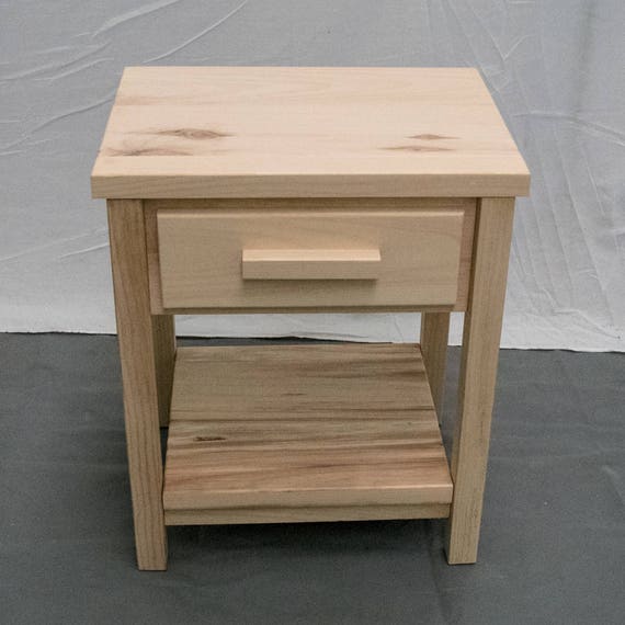 Unfinished Farmhouse Nightstand Wood, Unfinished Wooden Bedside Table