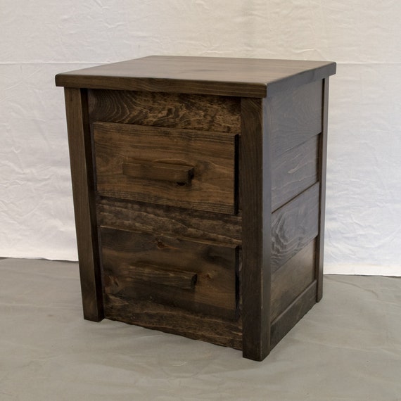 Rustic Farmhouse 2 Drawer Nightstand Wood Reclaimed Etsy