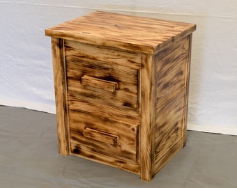 Torched Farmhouse 2 Drawer Nightstand / Wood Reclaimed Nightstand / Modern / Urban / Cottage Nightstand