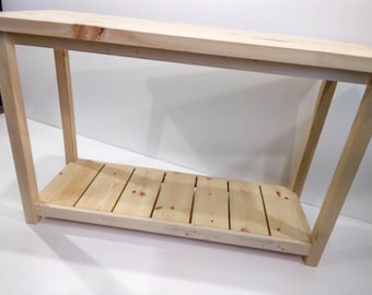 Solid Wood Sofa Table ~ Unfinished | Amish Handmade in USA | Midwest Farmhouse | Living Room Furniture