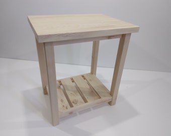 Unfinished Farmhouse Sofa End Table/ Solid Wood Sofa End Table / Modern / Urban / Cottage Sofa End Table