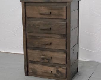Rustic Farmhouse 5 Drawer Dresser / Wood Reclaimed Dresser / Modern / Urban / Cottage Dresser