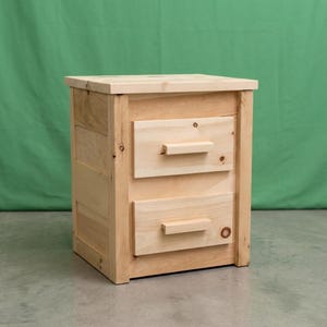 Solid Wood Unfinished Nightstand ~ 2 Dovetail Drawers | Amish Handcrafted in USA | DIY | Midwest Farmhouse