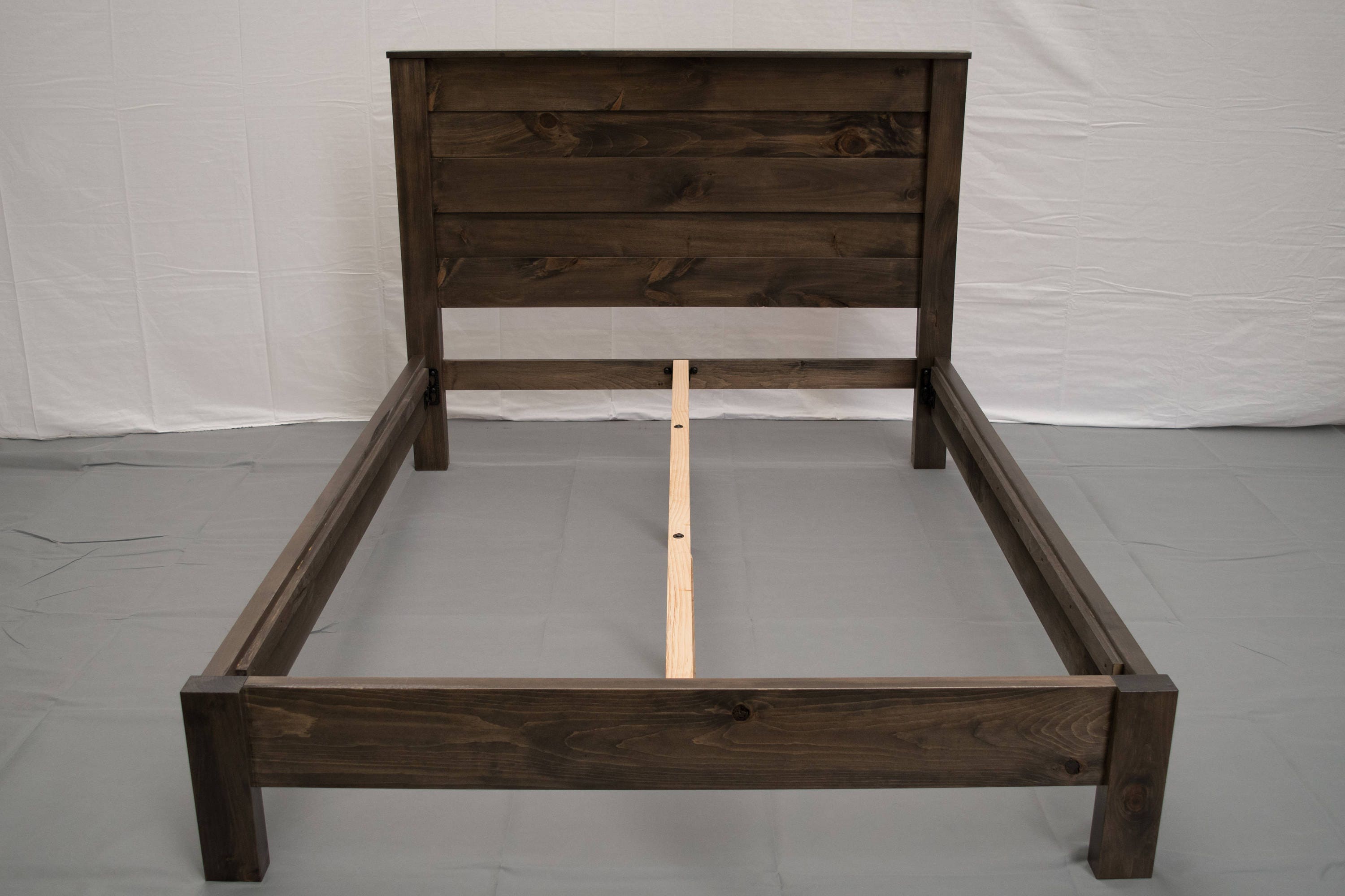 Rustic Farmhouse Platform Bed W Headboard / Traditional Etsy