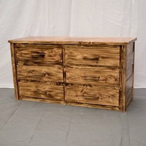 Torched Farmhouse 6 Drawer Dresser / Wood Dresser / Modern / Urban / Cottage Dresser image 1