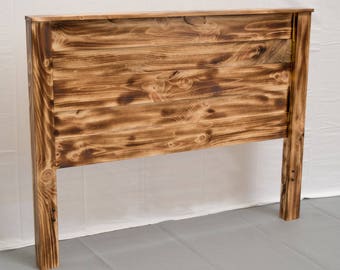Torched Farmhouse Headboard - Solid Wood/Handcrafted in the Midwest/Free Shipping/Queen
