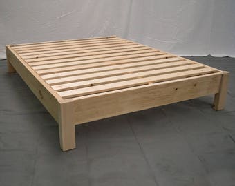 Unfinished Farmhouse Platform Bed Frame - Solid Wood/Handcrafted in the Midwest/Free Shipping - Twin