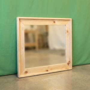 Solid Wood Unfinished Mirror ~ 31x37 | Amish Handcrafted in USA | DIY | Midwest Farmhouse