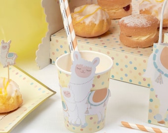 8 Llama Party Paper Plates, Happy Birthday, Kids Party Decorations, Tableware, Llama Baby Shower