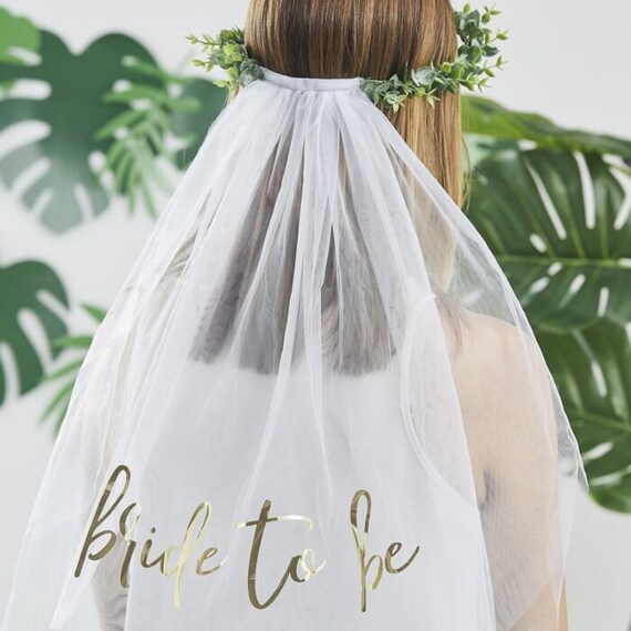 Bachelorette bridal shower party Veil Bridal Shower Veil 1pc White Bridal Bow Veil Wedding  main image 3