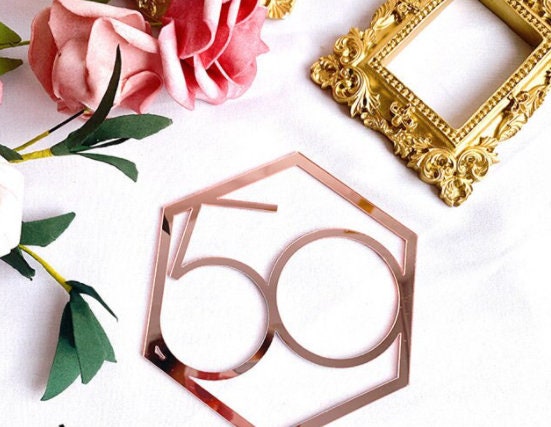 Rose Gold Cake Topper Birthday Party Decoration Numbers Age 18 21 30 40 ...