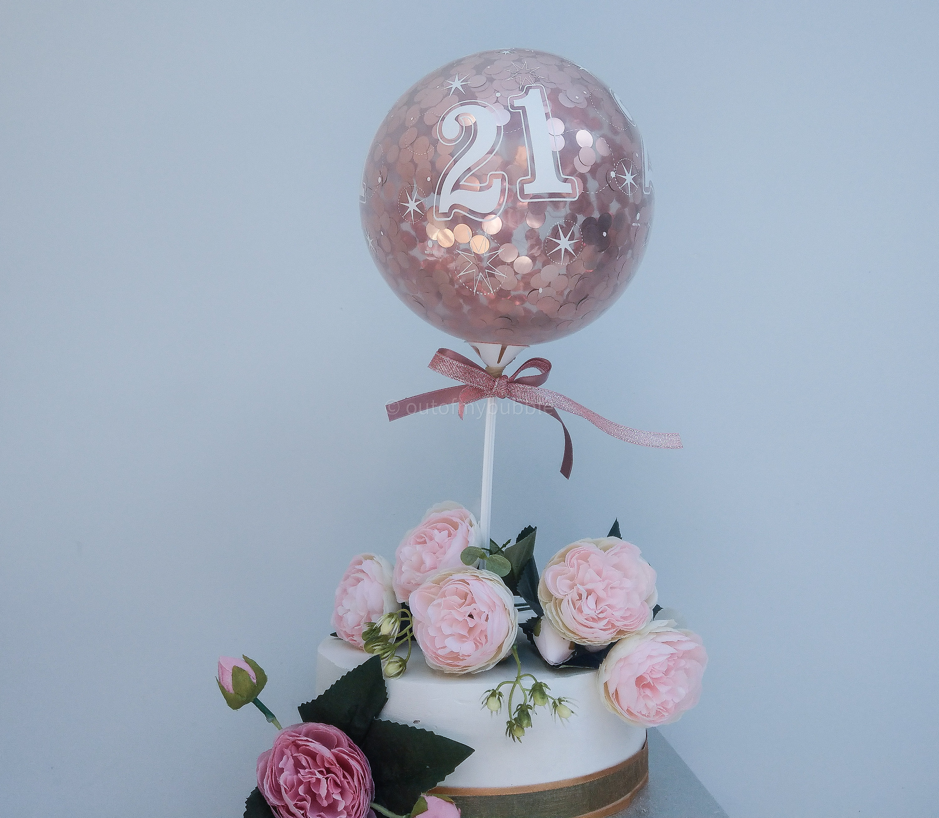 Rose Gold Cake Topper Confetti Balloons 11" Latex Party Balloon Bouquet ...