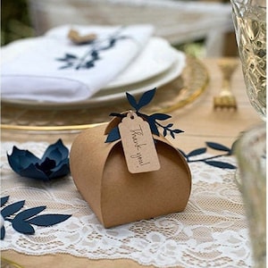 Kraft Mariage Favoris Box Party Décorations rustiques Boho Bois naturels Tags BRICOLAGE Cadeaux Ficelle