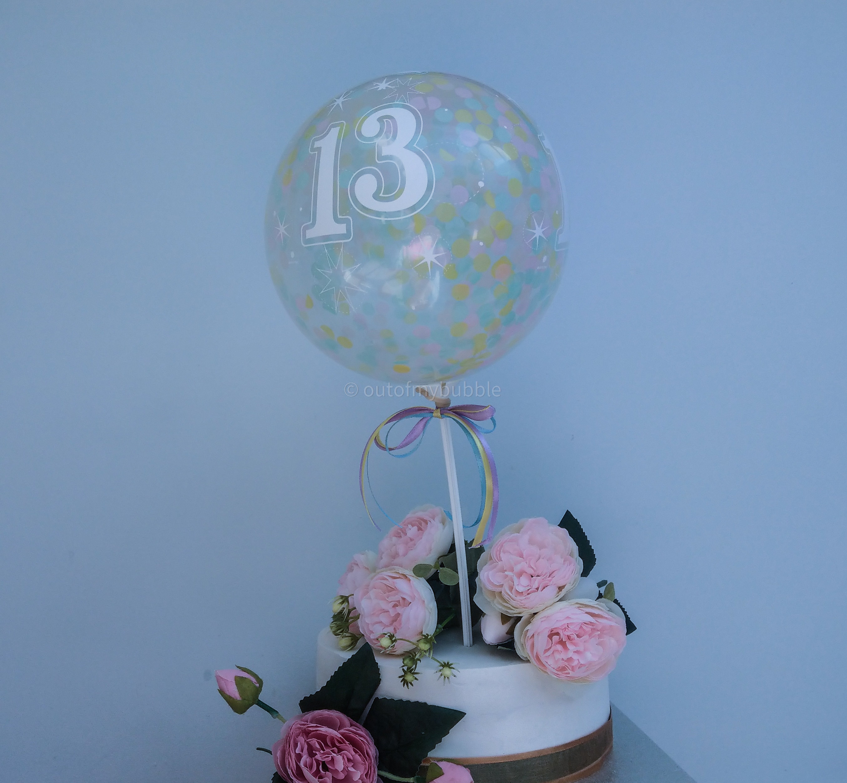 Rose Gold Cake Topper Confetti Balloons 11" Latex Party Balloon Bouquet ...
