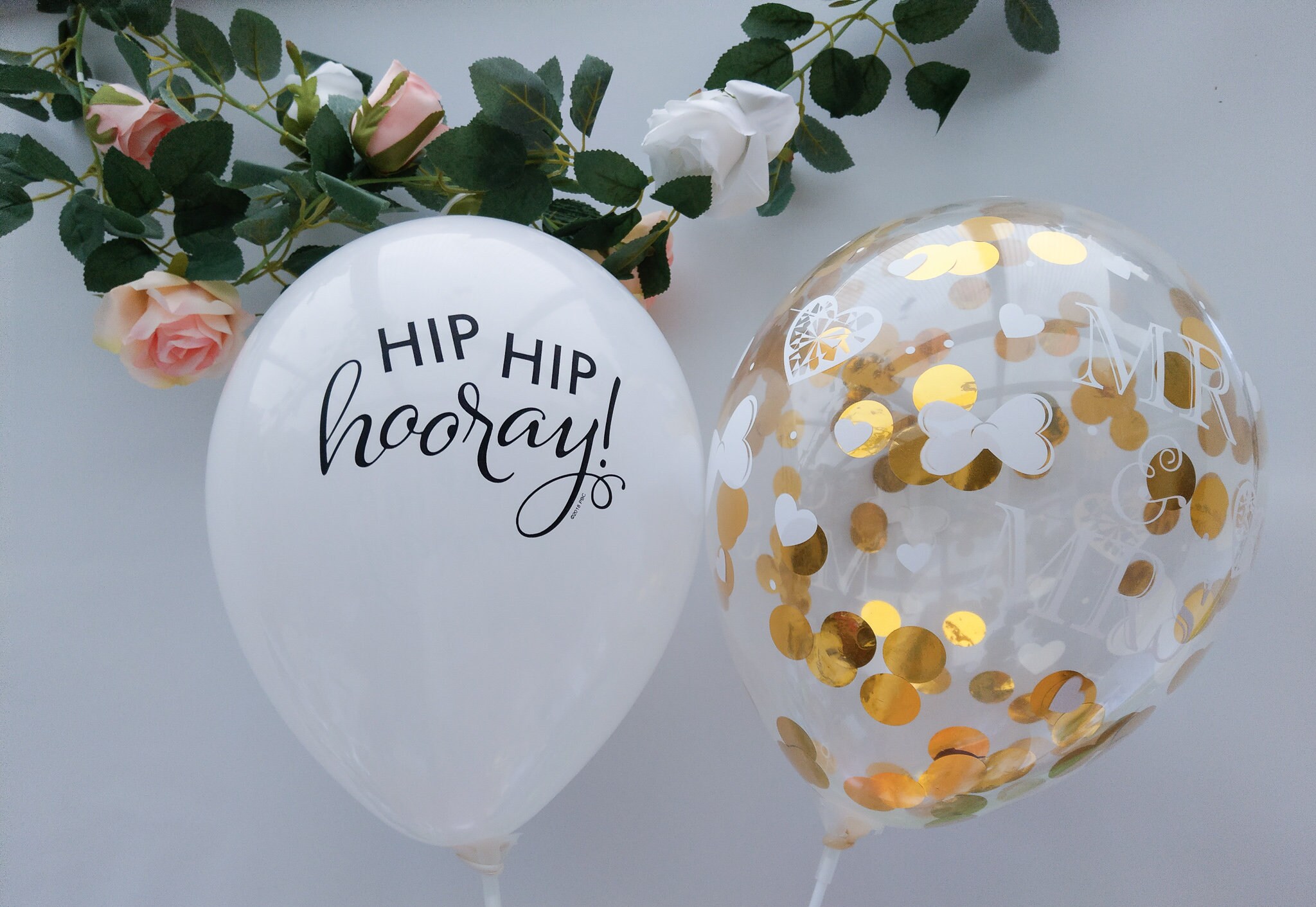 Hip hip Hooray Clear Balloons Rose Gold Confetti Balloons | Etsy