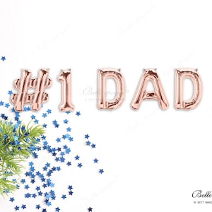 Hashtag 1 DAD Rosa Globos de Oro Fiesta Globos Globos, Panilla de Cartas de Plata de Oro, Feliz Cumpleaños, Globo de Guirnalda, Número 1 papá