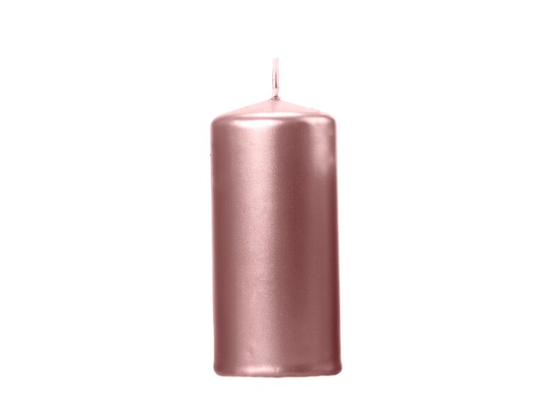 Rose Gold Pillar Candles Rose Gold Candles Happy Birthday Etsy