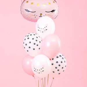 Pink Cat Balloons Kids Party Decorations Happy Birthday Magic Fun Gift Cute Pink Theme Princess Girls