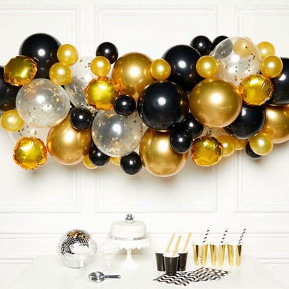 Black and Gold Balloon Arch Kit Birthday Party Decorations Wedding