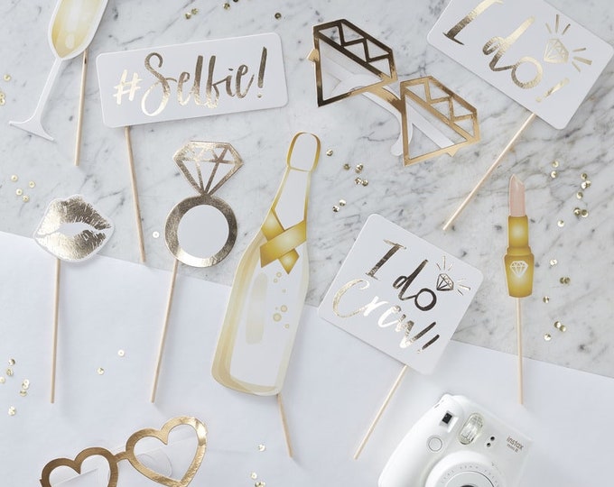 Hen Party Photo Proops Gold Hen Party Decorations Etsy UK