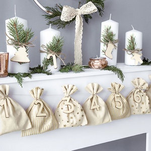 Advent Calendar Christmas House Mantel Decor Cotton Traditional Create Your Own Kit Noel Rustic New Year Countdown To Christmas DIY Design 2