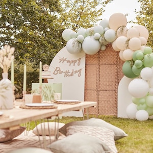 Balloon Arch Kit Garland Birthday Hen Decorations Wedding Eucalyptus Botanical Sage Green Olive Blush White Pastels Macarons Safari Tropical