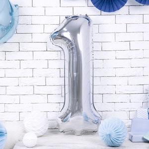 Silber Zahl Ballons | Riesige Ballons 34&quot; Folie, Ballon Nummer, alles Gute zum Geburtstag Ballons Helium füllen | Alter Nummer | Hallo 30 | 21 | 16 | 18