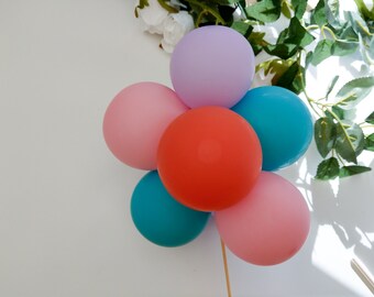 Balloon Cake Topper 5" Balloons Mini Garlnd Party Birthday Wedding Hello 30 Baby Engaged One Blush Pink Coral Turquoise Lilac