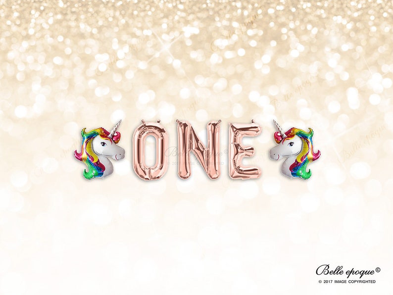 Mylar Balloons Letter Balloon ONE unicorn balloons Rose Gold Balloons Party Balloons birthday 1st Gold Silver Letters shower Balloon