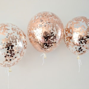 Rose Gold Confetti Balloons 11&quot; Latex | Party Balloons | Balloon Bouquet | Gold Balloons | Birthday | Wedding, Hen Party, Baby Shower Gatsby