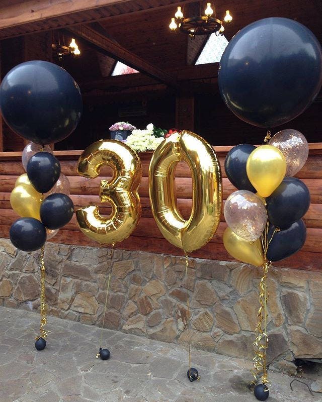 Ballonnen, zwart, goud, zilver, 60 stuks, 30 cm, zwarte latexballonnen, metallic goud, zilver, ballonnen met confetti, feestdecoratie, ballon voor verjaardag, bruiloft, babyshower