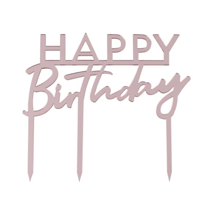 Rose Gold Happy Birthday Cake Topper Acrylic Party Decorations Age - Etsy