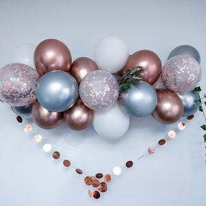 Rose Gold Chrome Balloon Arch Garland, Kids Party Balloons, Hen Party Garland, Party, 1st Birthday, Girls, Wedding Arch, Bachelorette