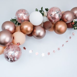 Rose Gold Balloon Arch Kit Garland Birthday Confetti Hen Party Decorations  Chrome Copper Blush Wedding