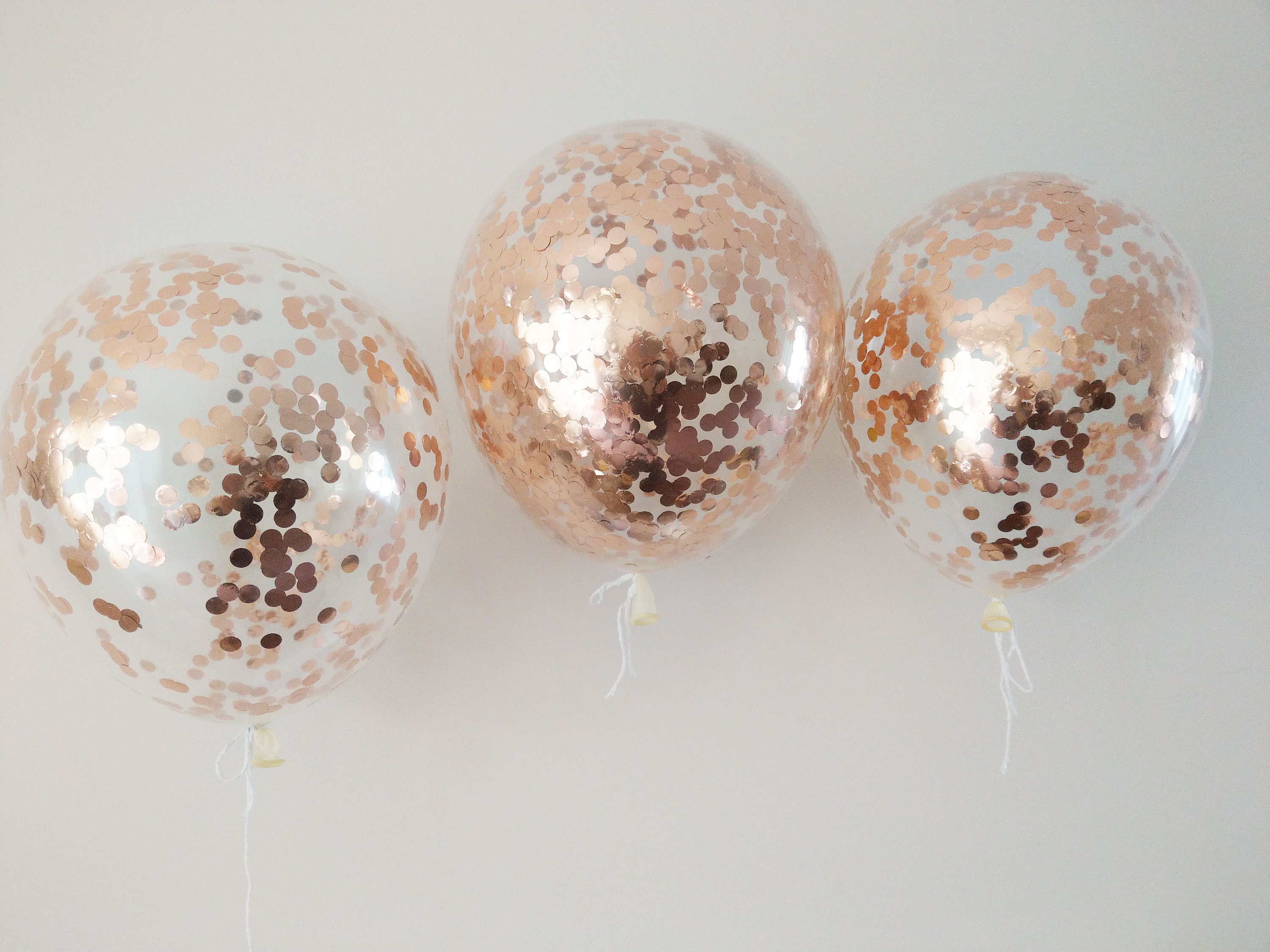 Rose Gold Confetti Balloons 11" Latex | Party Balloons | Balloon ...