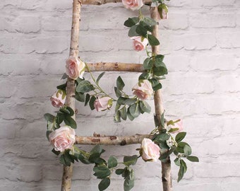10 Stück künstliche Girlande, Hochzeitsdeko, künstliche Hochzeitsgirlande, Blumen, weiße künstliche Girlande