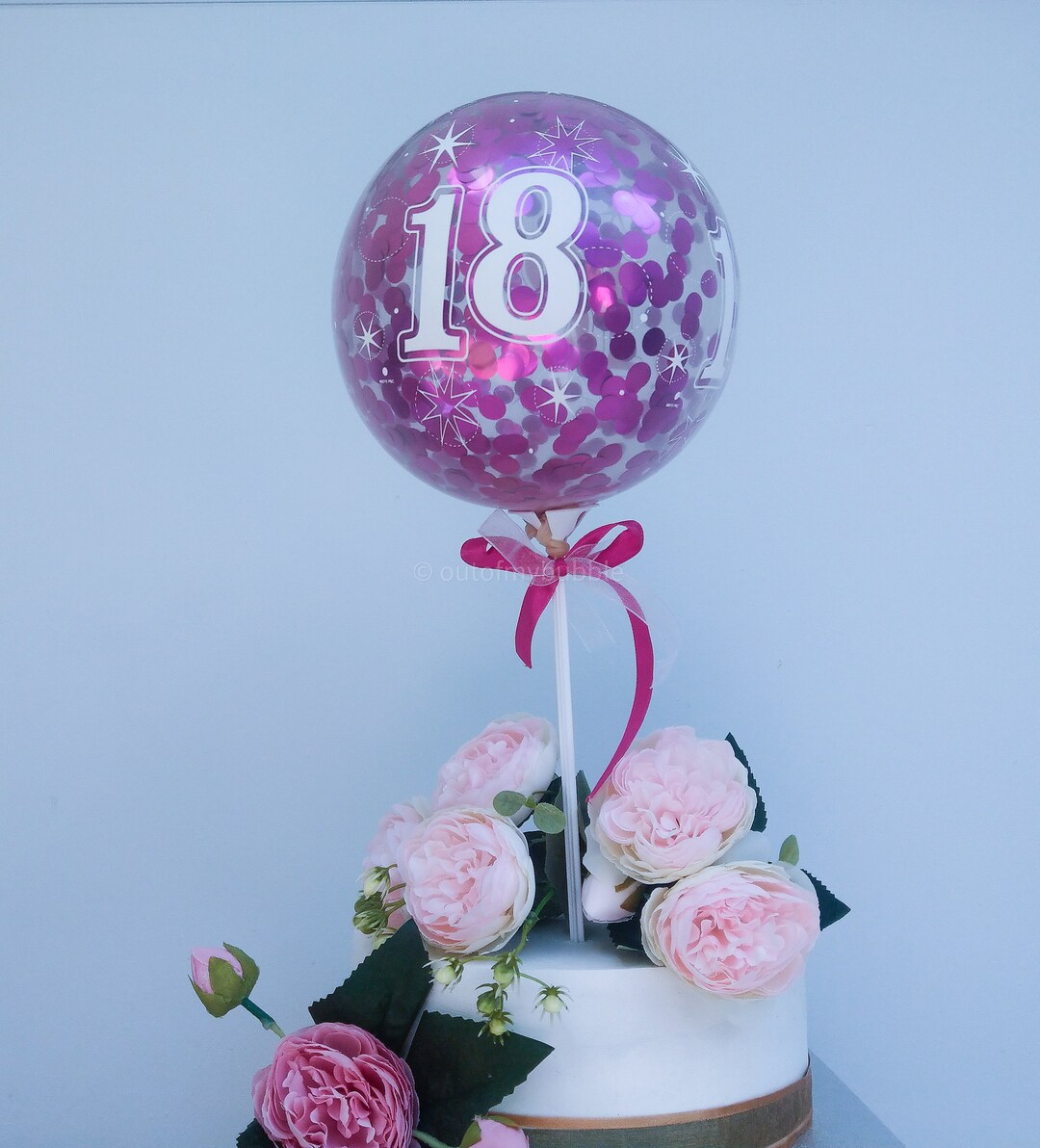 Rose Gold Cake Topper Confetti Balloons 11" Latex Party Balloon Bouquet ...