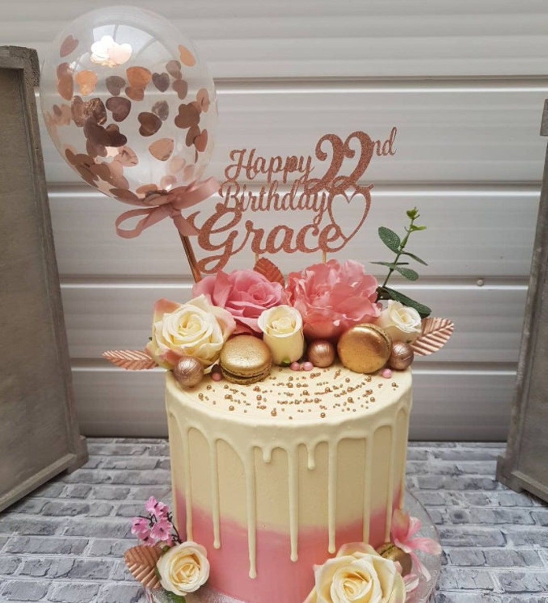 Balloon Cake Topper Confetti 5 Party Birthday Wedding Etsy