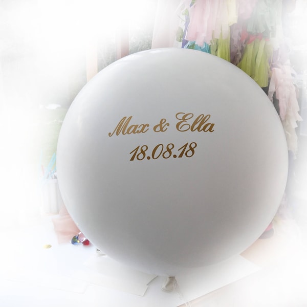 Personnalisé de ballon, nom de vinyle, ballons personnalisés | Ballons mariages | 36 pouces | Enregistrer les ballons Date minimal Mariée | Engagé, ballons de mariage