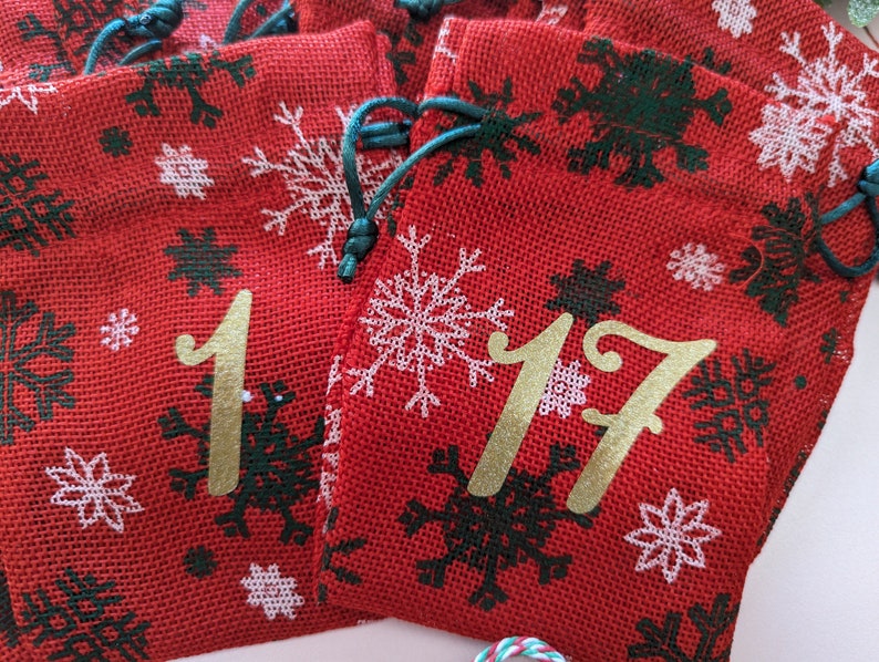 Advent Calendar Christmas House Mantel Decor Cotton Traditional Create Your Own Kit Noel Rustic New Year Countdown To Christmas DIY image 10