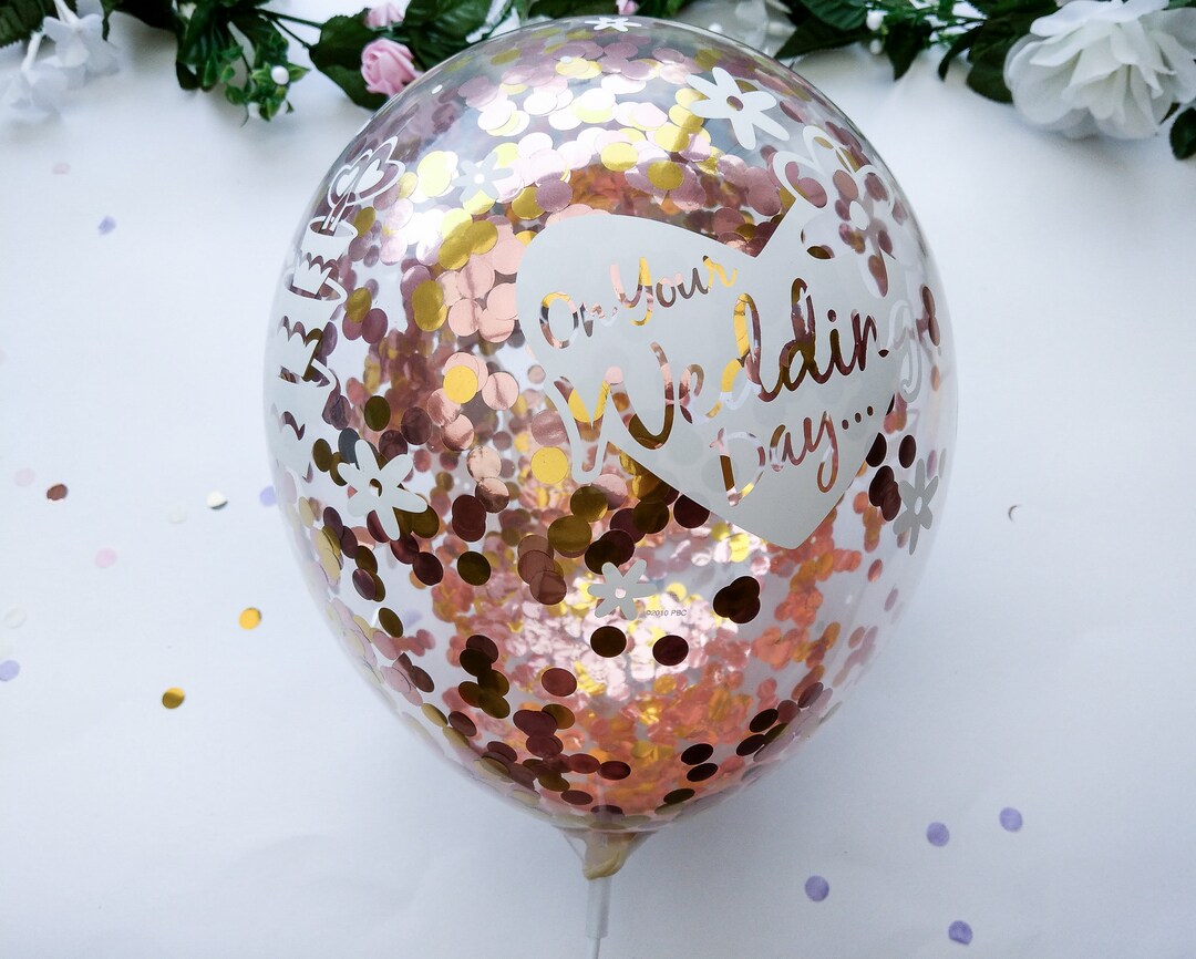 Wedding Balloons, Rose Gold Confetti Balloons, Bride to Be, Bridal, Mr ...