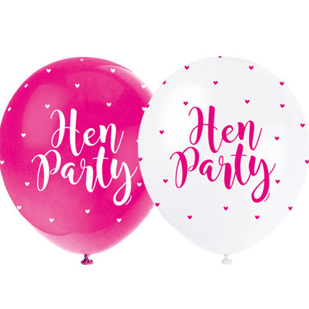 Hen Party Balloons 11 , White Pink Ceiling Balloons, Balloon Bouquet, Party, Birthday, Bride