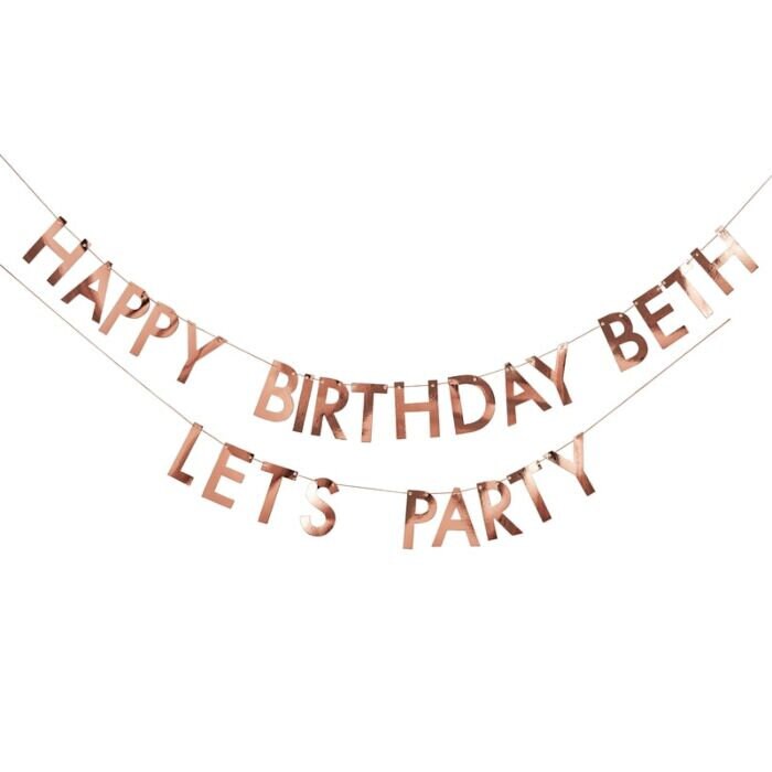 Happy Birthday-banner, herbruikbare letters van vilt, gepersonaliseerde