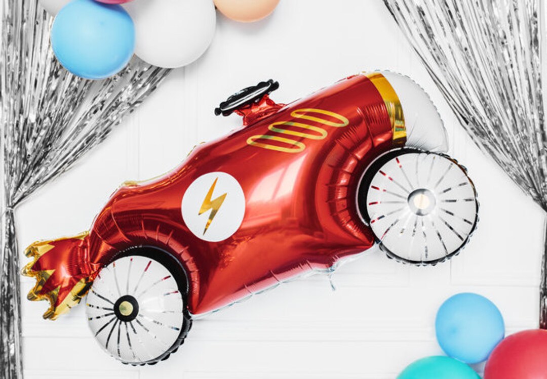 Folienballon Auto Oldtimer Rot – Ca. 92x45 Cm, Für Helium Oder Luft, Perfekt Für Kindergeburtstag & Jungsparteien