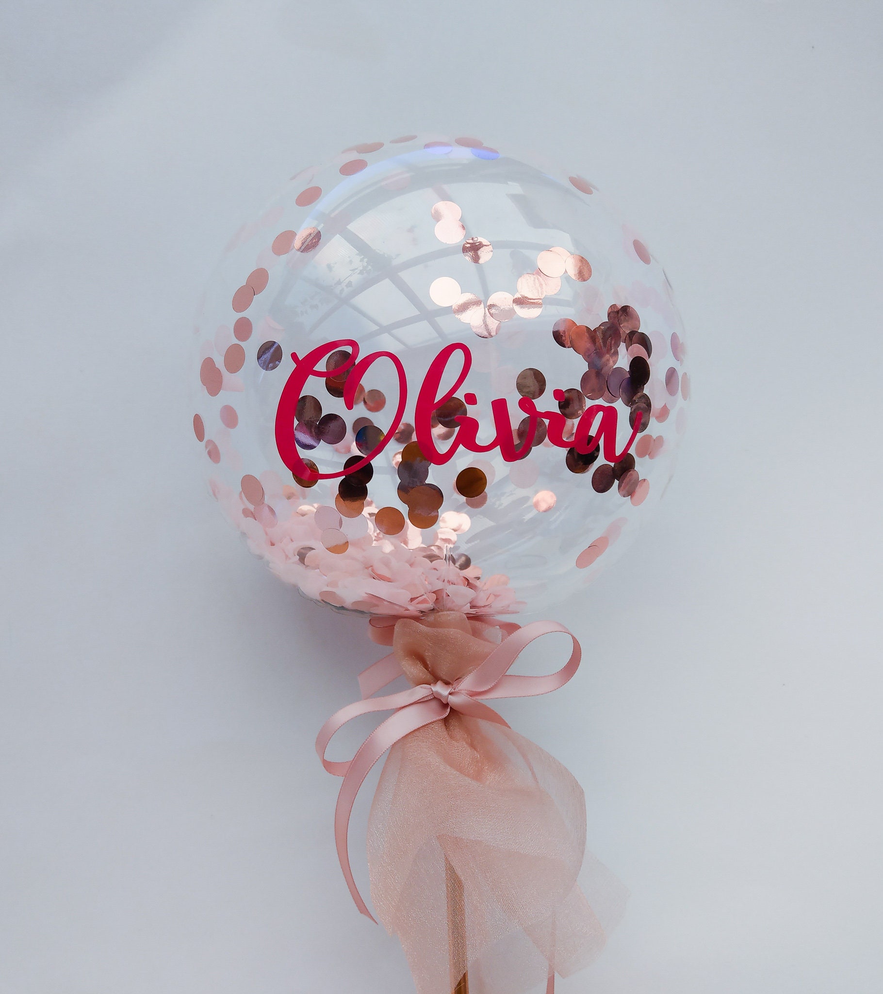 Balloon Cake Topper Confetti 5 Bubble Balloon Etsy
