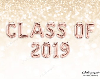 CLASS OF 2026 balloons | Rose Gold Balloons | Gold Silver Balloons | Party Balloons | Letter | Garland Balloon Prom Graduation Congrats